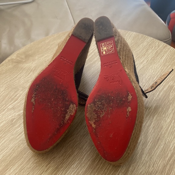 Christian Louboutin Canvas Braided Accents Pumps size 37 - Picture 4 of 6